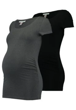 2 PACK - T-Shirt Basic - Dark Gray/black