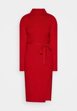 Anna Field ROLLKRAGEN RIPP MINI STRICKKLEID MIT GÜRTEL - Strickkleid - Red -Anna Field Store d04bebcd58f24f00a11111c54cc28fcb