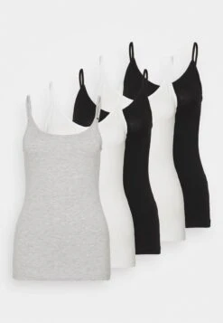 Anna Field 5 PACK - Top - Black/white/mottled Light Grey